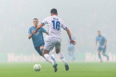 STOCKHOLM, SWEDEN - MAR 16 2023: DjurGardens IF (DIF), Stockholm 'deki Tele2 arenasında UEFA Avrupa Konferans Ligi' nde KSS Lech Poznan 'a karşı. Nihai sonuç 0-3