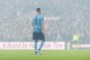 STOCKHOLM, SWEDEN - MAR 16 2023: DjurGardens IF (DIF), Stockholm 'deki Tele2 arenasında UEFA Avrupa Konferans Ligi' nde KSS Lech Poznan 'a karşı. Nihai sonuç 0-3