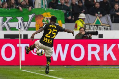 SOLNA, SWEDEN - 16 Nisan 2023: Solna 'daki Friends Arena' da AIK vs Hammarby IF. Nihai sonuç 2-0