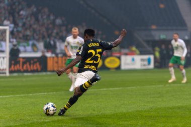 SOLNA, SWEDEN - 16 Nisan 2023: Solna 'daki Friends Arena' da AIK vs Hammarby IF. Nihai sonuç 2-0