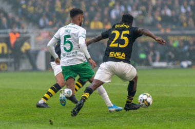 SOLNA, SWEDEN - 16 Nisan 2023: Solna 'daki Friends Arena' da AIK vs Hammarby IF. Nihai sonuç 2-0