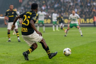 SOLNA, SWEDEN - 16 Nisan 2023: Solna 'daki Friends Arena' da AIK vs Hammarby IF. Nihai sonuç 2-0