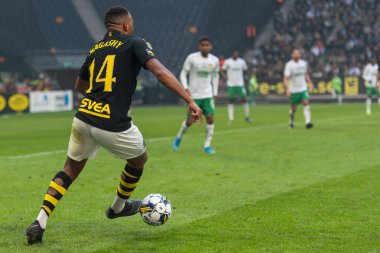 SOLNA, SWEDEN - 16 Nisan 2023: Solna 'daki Friends Arena' da AIK vs Hammarby IF. Nihai sonuç 2-0