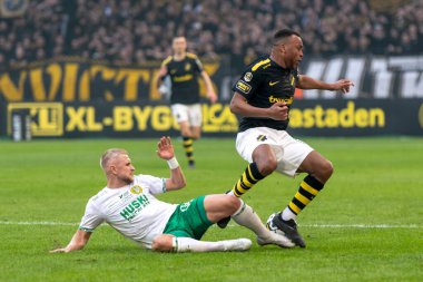 SOLNA, SWEDEN - 16 Nisan 2023: Solna 'daki Friends Arena' da AIK vs Hammarby IF. Nihai sonuç 2-0