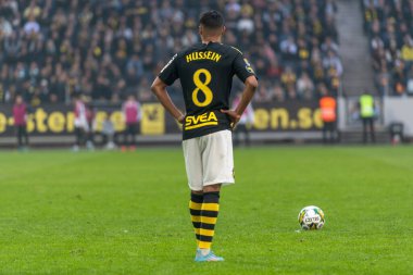 SOLNA, SWEDEN - 16 Nisan 2023: Solna 'daki Friends Arena' da AIK vs Hammarby IF. Nihai sonuç 2-0