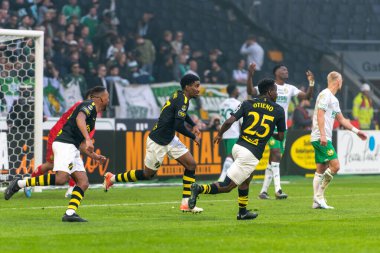 SOLNA, SWEDEN - 16 Nisan 2023: Solna 'daki Friends Arena' da AIK vs Hammarby IF. Nihai sonuç 2-0