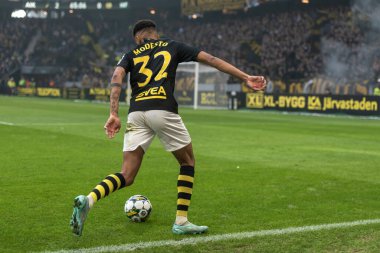 SOLNA, SWEDEN - 16 Nisan 2023: Solna 'daki Friends Arena' da AIK vs Hammarby IF. Nihai sonuç 2-0