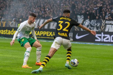 SOLNA, SWEDEN - 16 Nisan 2023: Solna 'daki Friends Arena' da AIK vs Hammarby IF. Nihai sonuç 2-0