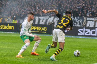SOLNA, SWEDEN - 16 Nisan 2023: Solna 'daki Friends Arena' da AIK vs Hammarby IF. Nihai sonuç 2-0