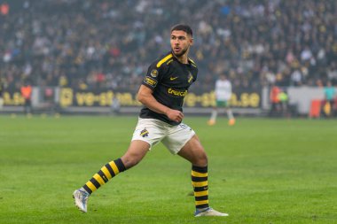 SOLNA, SWEDEN - 16 Nisan 2023: Solna 'daki Friends Arena' da AIK vs Hammarby IF. Nihai sonuç 2-0