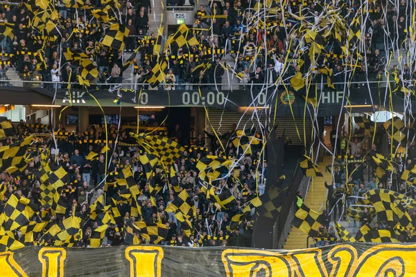 Solna Sweden Apr 2023 Tifo Supporters Game Aik Hammarby Friends — 스톡 사진