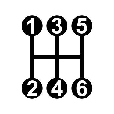 Araç manuel kaydırma simgesi, araç vites teknolojisi vektör illüstrasyon ekipmanları .