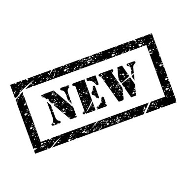 Yeni pul sembolü, etiket etiketi işareti düğmesi, metin sancak vektör illüstrasyonu .