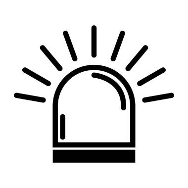 Siren yangın alarmı işareti, tehlike işareti ışık işareti, ambulans polisi uyarı vektör çizimi .