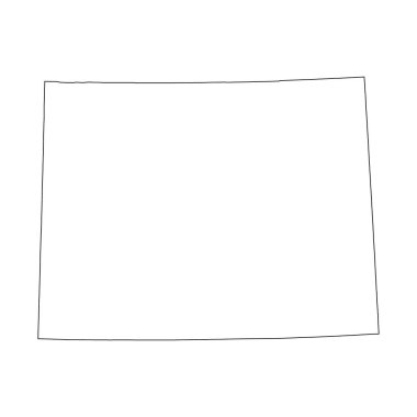 Wyoming map shape, united states of america. Flat concept icon symbol vector illustration .