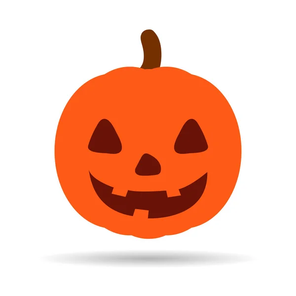 Pumpkin Halloween Icon Vector Shadow October Celebration Flat Silhouette Illustration — Stock vektor