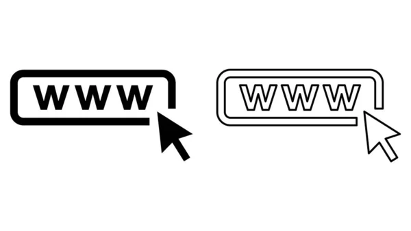 Set World Wide Web Icon Www Internet Website Symbol Click — Vettoriale Stock