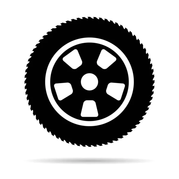 Иконка Колеса Автомобиля Символ Колеса Автомобиля Векторная Иллюстрация Автомобильных Гоночных — стоковый вектор