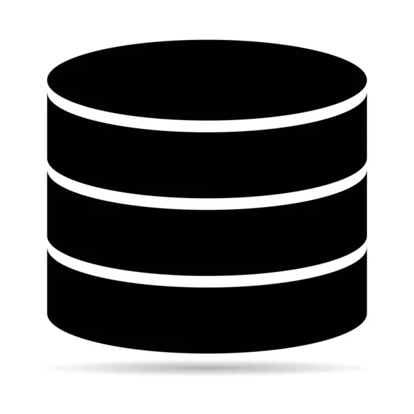 Icono Almacenamiento Base Datos Con Sombra Símbolo Datos Nube Del — Vector de stock