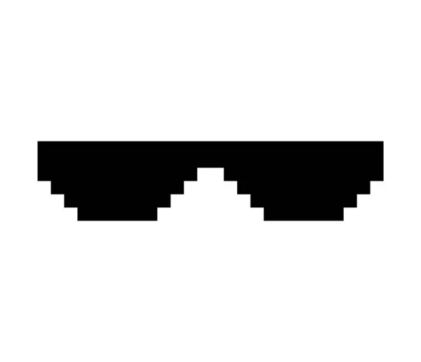 Fun Retro Pixel Sun Glass Icon Life Style Meme Sunglasses — 스톡 벡터