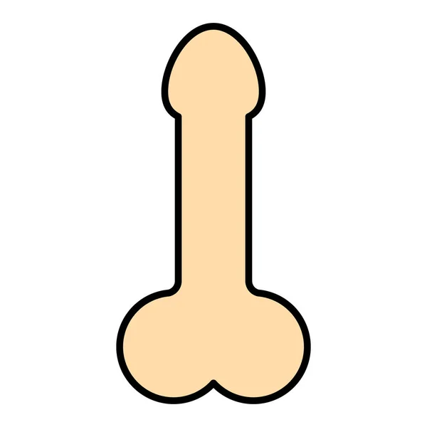 Man Anatomy Organ Penis Pictogram Icon Masculine Genital Web Graphic —  Vetores de Stock