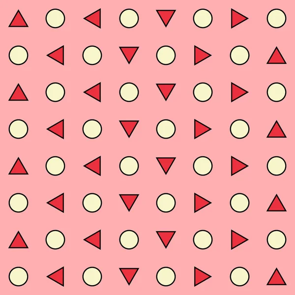 Triangle Circle Abstract Background Seamless Geometric Pattern Print Retro Vector — Stock vektor