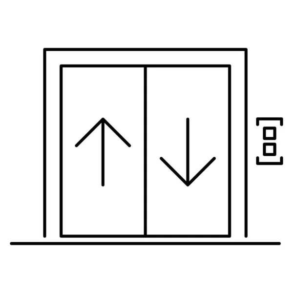 Ασανσέρ Εικονίδιο Ασανσέρ Γραφική Πινακίδα Εισόδου Σχεδιασμό Κτίριο Σύμβολο Πόρτα — Διανυσματικό Αρχείο