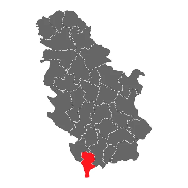Sérvia Mapa Ícone Prizren Conceito Geografia Branco Ilustração Vetorial Fundo — Vetor de Stock