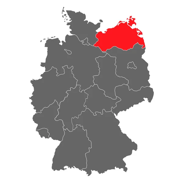 ドイツ地図のアイコンメクレンブルク フォアポンメルン州 地理空白の概念 孤立したグラフィック背景ベクトル図 — ストックベクタ