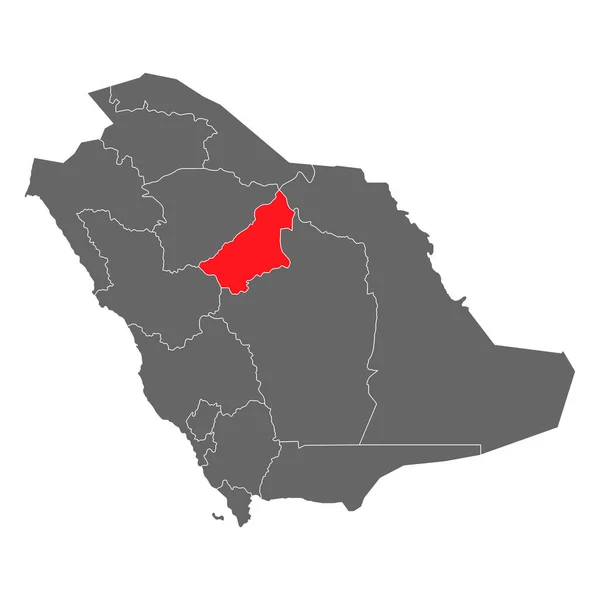 Saudi Arabien Qassim Region Hoch Detaillierte Karte Geographisches Land Grenzvektorillustration — Stockvektor