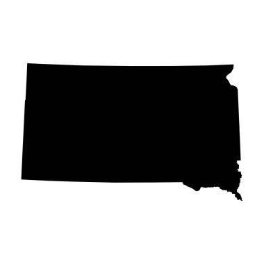 Güney Dakota haritası şekli, Amerika Birleşik Devletleri. Düz konsept simge vektör çizimi .