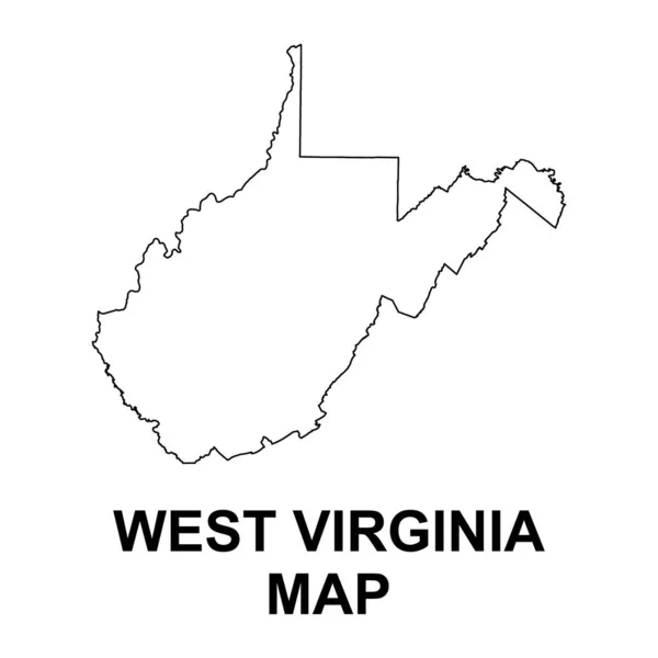 Карта Западной Вирджинии Соединенные Штаты Америки Иллюстрация Вектора Символов Плоской — стоковый вектор