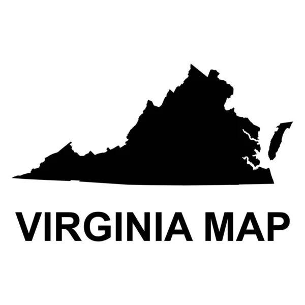 バージニア州の地図の形 アメリカ合衆国 フラットコンセプトアイコンシンボルベクトルイラスト — ストックベクタ