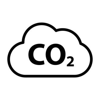 CO2 bulut simgesini, temiz küresel emisyonu, çevre eko tasarım sembolü illüstrasyonunu azaltır .
