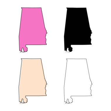 Alabama şekilli, Amerika Birleşik Devletleri. Düz konsept simge vektör çizimi .