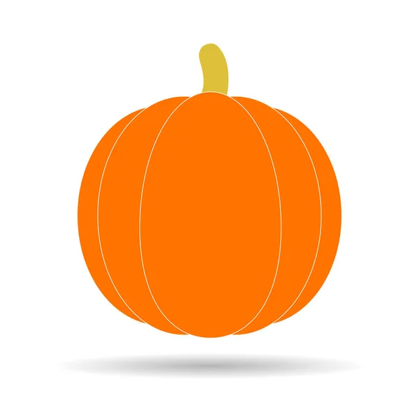 Pumpkin Halloween Icon Vector Shadow October Celebration Flat Silhouette Illustration — Stock Vector