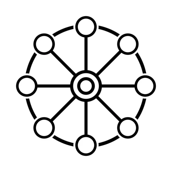 Multichannel Digital Design Icon Omnichannel Flat Web Symbol Internet Vector — Stockový vektor