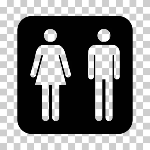 Tuvalet Kadınları Erkekler Sembolü Düz Web Düğmesi Tuvalet Vektör Illüstrasyon — Stok Vektör