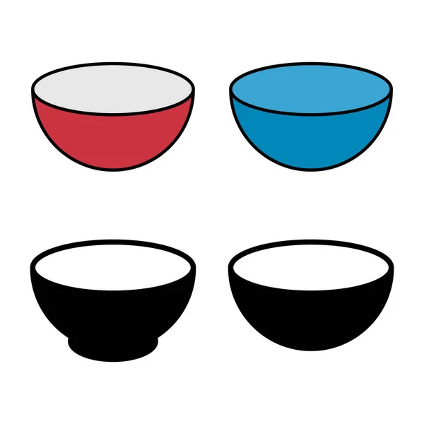 Set Bowl Icon Food Sign Isolated Background Vector Illustration Meal —  Vetores de Stock