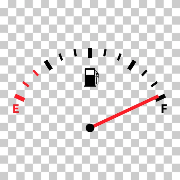 Indicatore Carburante Auto Icona Calibro Benzina Automobile Metro Simbolo Segno — Vettoriale Stock