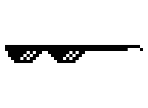 Distracție Retro Pixel Pictogramă Sticlă Soare Stil Viață Meme Ochelari — Vector de stoc