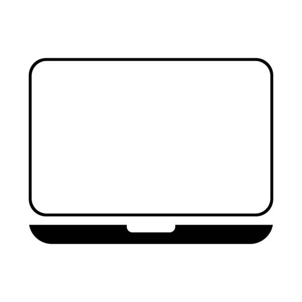Laptop Flat Web Icon Notebook Computer Technology Symbol Blank Display — Stock Vector