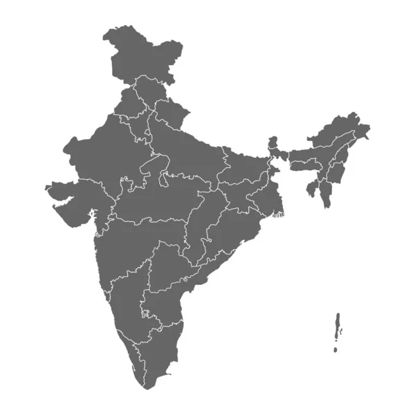 India Mapa Gráfico Viaje Geografía Icono Nación País Indio Atlas — Archivo Imágenes Vectoriales