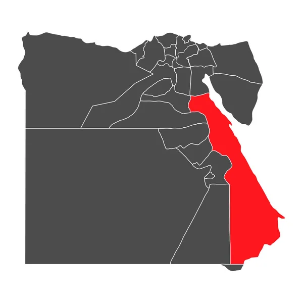 Египет Детальная Карта Красное Море Географическая Страна Африканская Пограничная Векторная — стоковый вектор