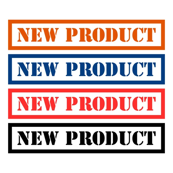 Novo Símbolo Carimbo Produto Botão Sinal Etiqueta Ilustração Vetor Banner —  Vetores de Stock