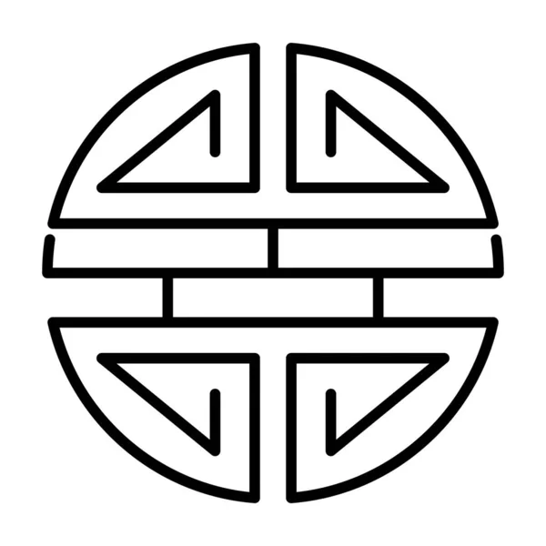 Traditional Shou Icon Spiritual Isolated Shu Flat Symbol Asian Vector — Stok Vektör