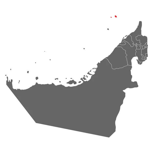 Mappa Emirati Arabi Uniti Sostenuto Ras Khaimah Illustrazione Vettoriale Sfondo — Vettoriale Stock