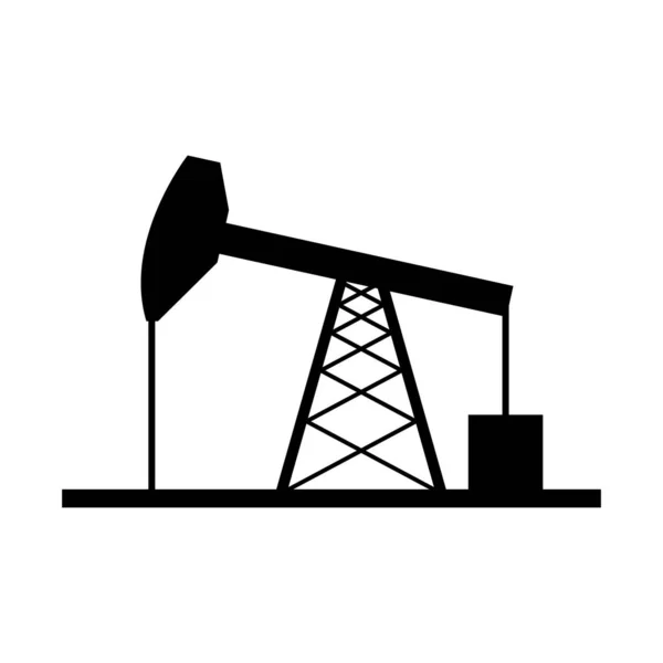 Olieplatform Plat Grafisch Pictogram Brandstof Platform Industrie Toren Gas Teken — Stockvector