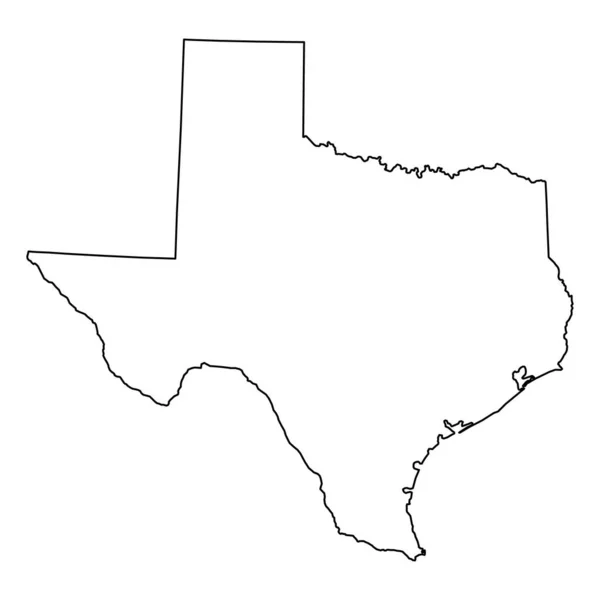 得克萨斯州的地图形状 美国的联合州 平面概念图标符号矢量插图 — 图库矢量图片