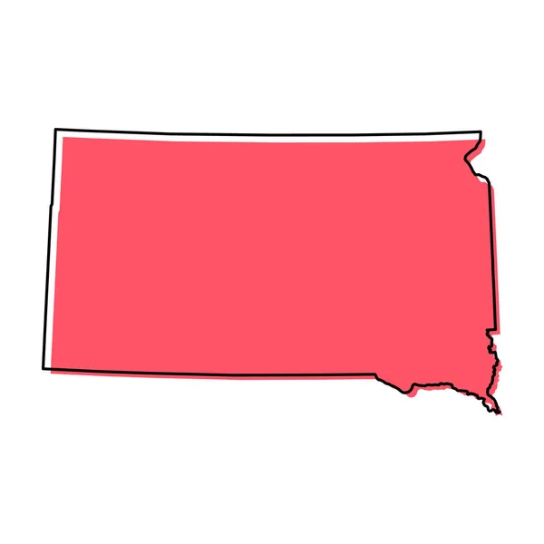 South Dakota Kartform Amerikas Förenta Stater Platt Begrepp Ikon Symbol — Stock vektor